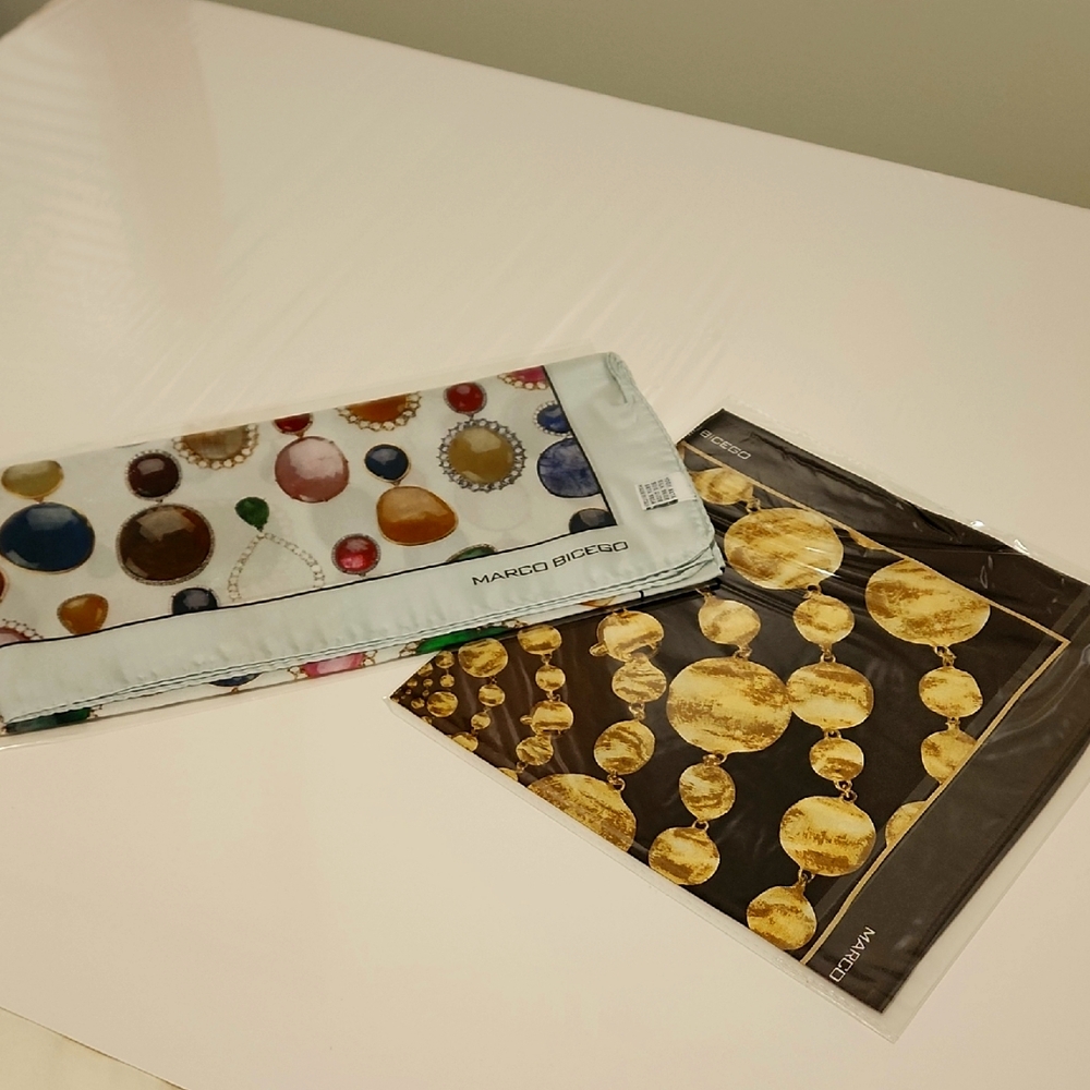 Marco Bicego 100% Silk Scarves 2 Pieces